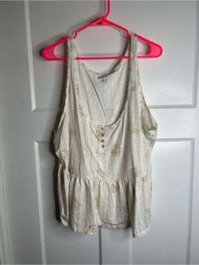 Torrid Women’s Size 3/3X Flowy Tank Off White Celestial Print 4544